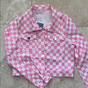 Cropped checkers Jacket